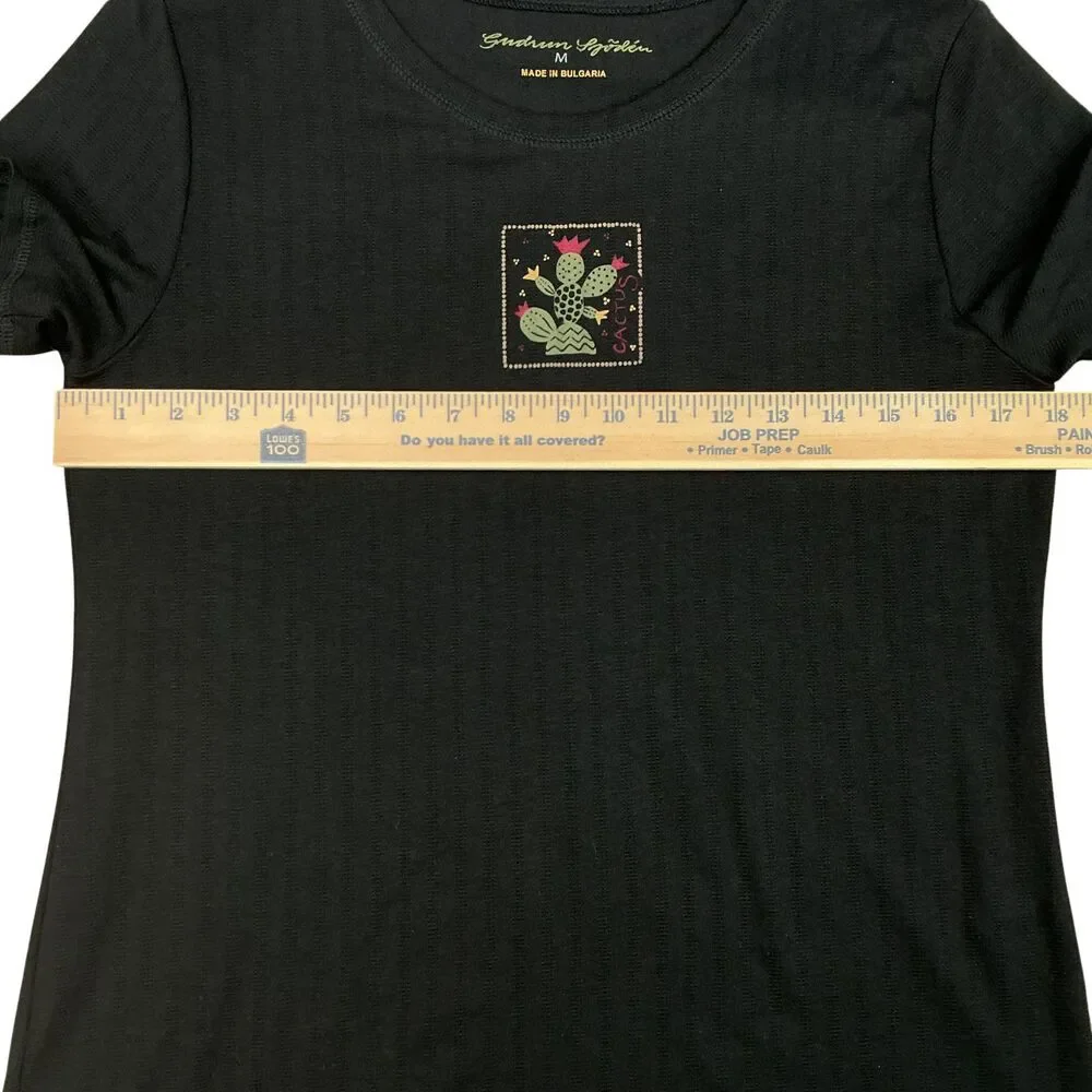 Gudrun Sjoden Cactus Graphic Tee Shirt Top Women's M Short Sleeve Crew BOHO Art - Picture 11 of 12